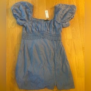 Trixxi Blue Puff Sleeve Dress